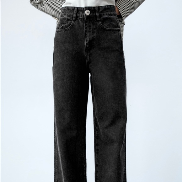 NWT Zara High rise wide leg jeans black size 24 & 28 - Picture 9 of 12